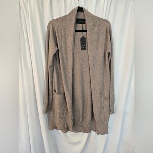 Alexander + David Elegant Light Brown Open-Front New Cardigan